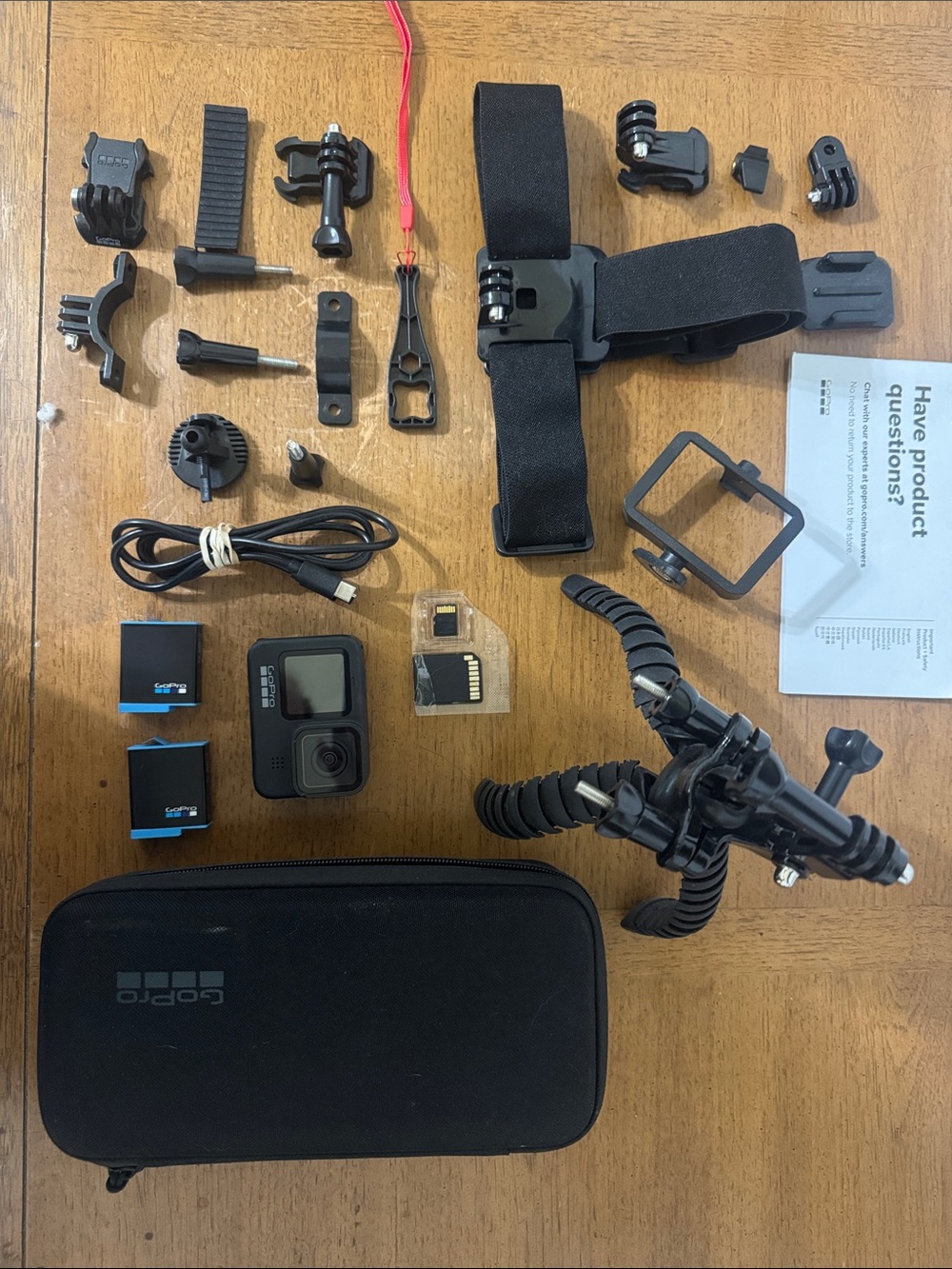 GoPro Black Action Camera Kit with Mounts, Batteries & Case